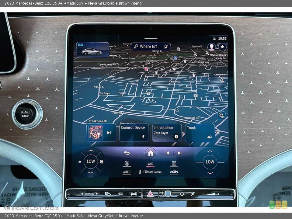 Neva Gray/Sable Brown Interior Navigation for the 2023 Mercedes-Benz EQE 350+ 4Matic SUV #146676957