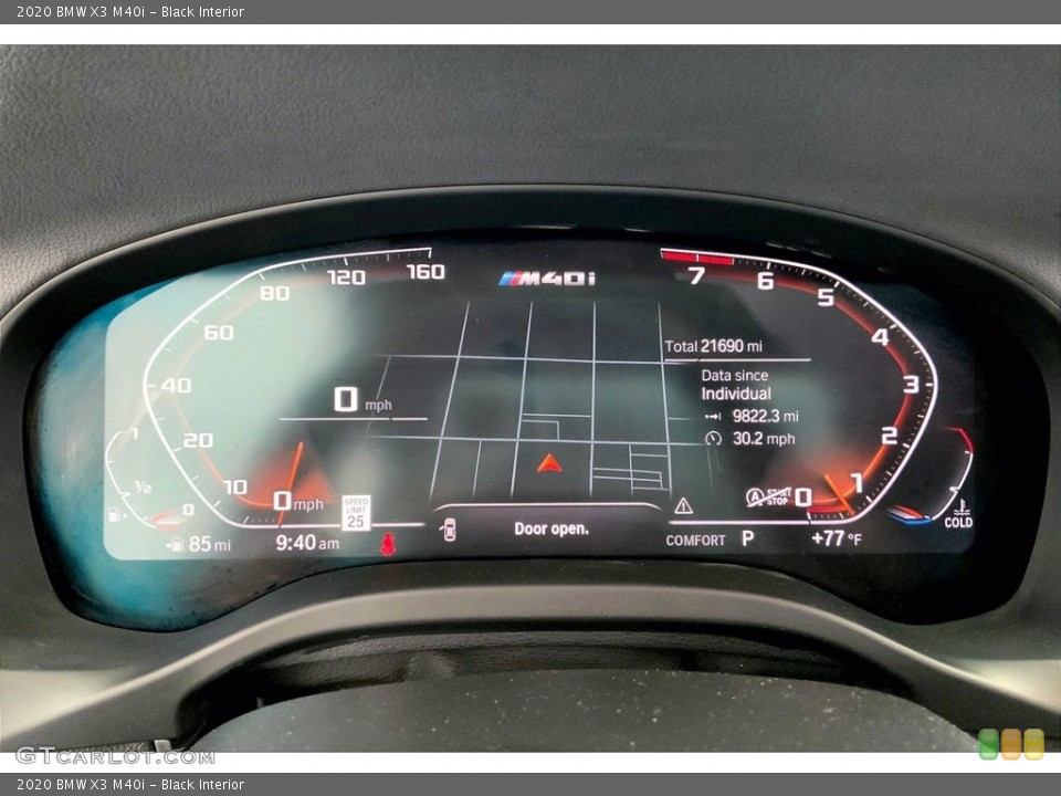 Black Interior Gauges for the 2020 BMW X3 M40i #146680422