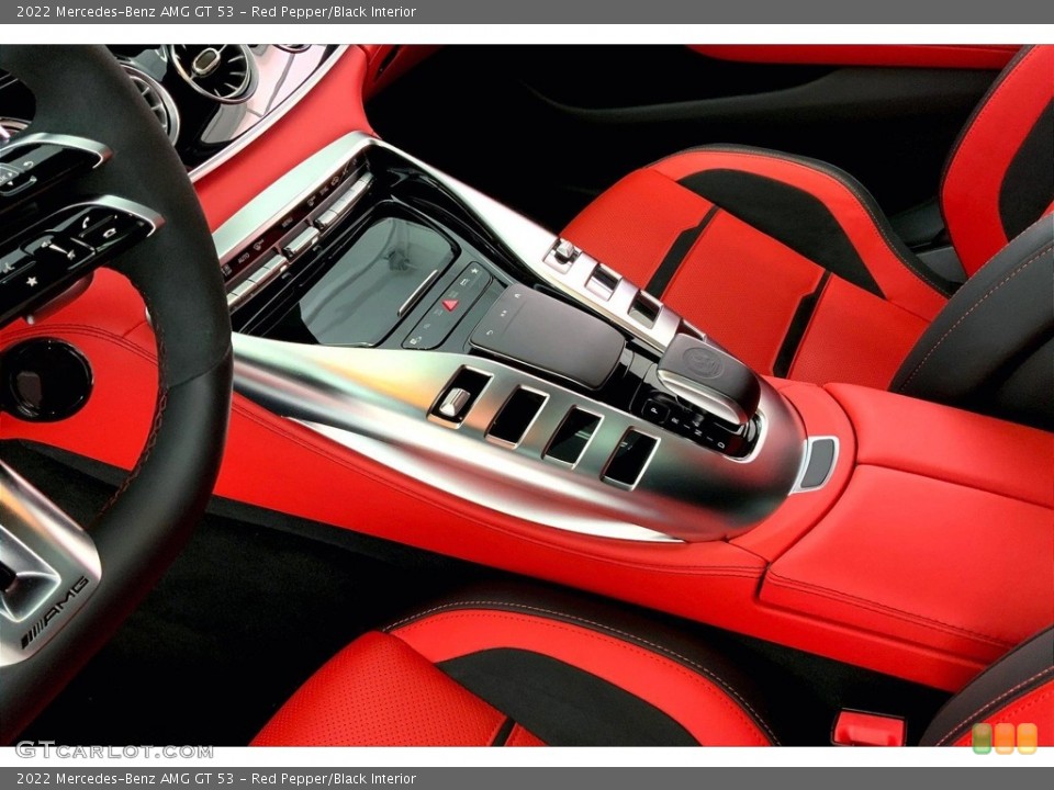 Red Pepper/Black Interior Controls for the 2022 Mercedes-Benz AMG GT 53 #146683088