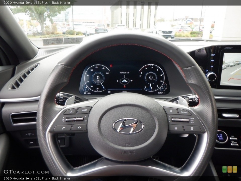 Black Interior Steering Wheel for the 2020 Hyundai Sonata SEL Plus #146683490
