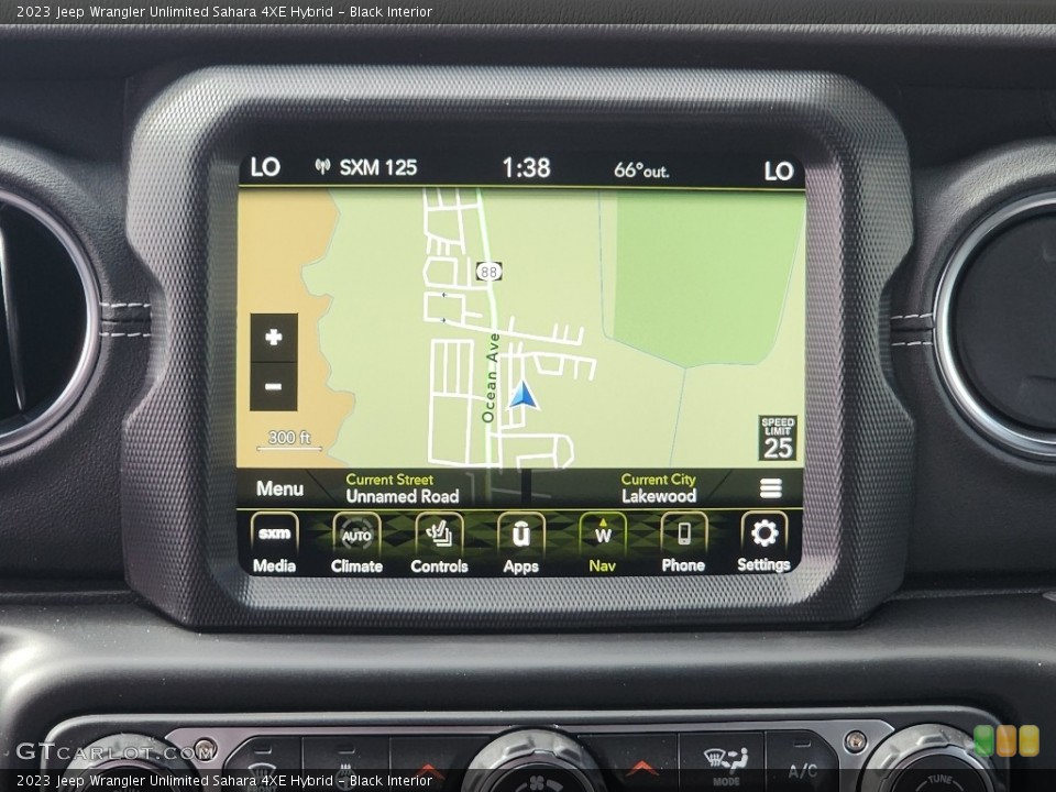 Black Interior Navigation for the 2023 Jeep Wrangler Unlimited Sahara 4XE Hybrid #146686380