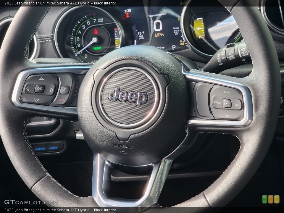 Black Interior Steering Wheel for the 2023 Jeep Wrangler Unlimited Sahara 4XE Hybrid #146686398