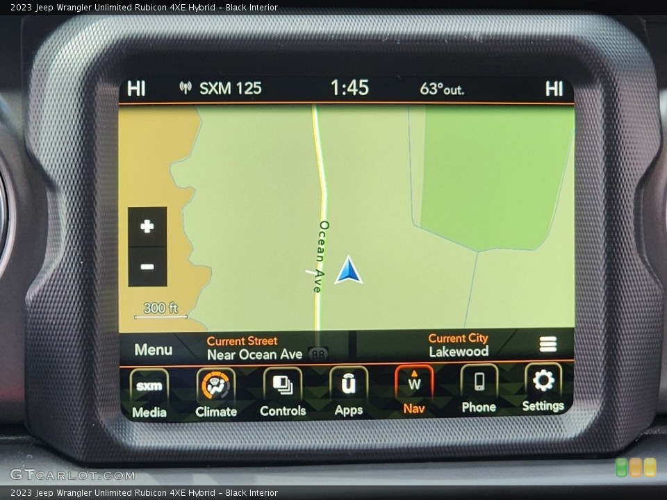 Black Interior Navigation for the 2023 Jeep Wrangler Unlimited Rubicon 4XE Hybrid #146686704