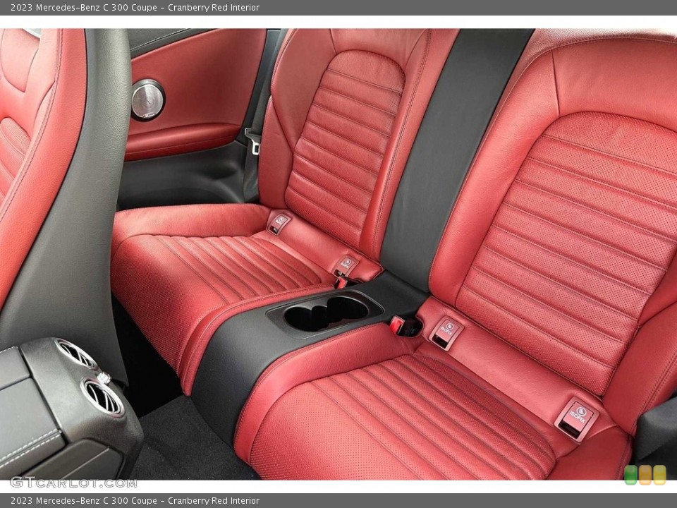 Cranberry Red Interior Rear Seat for the 2023 Mercedes-Benz C 300 Coupe #146686938