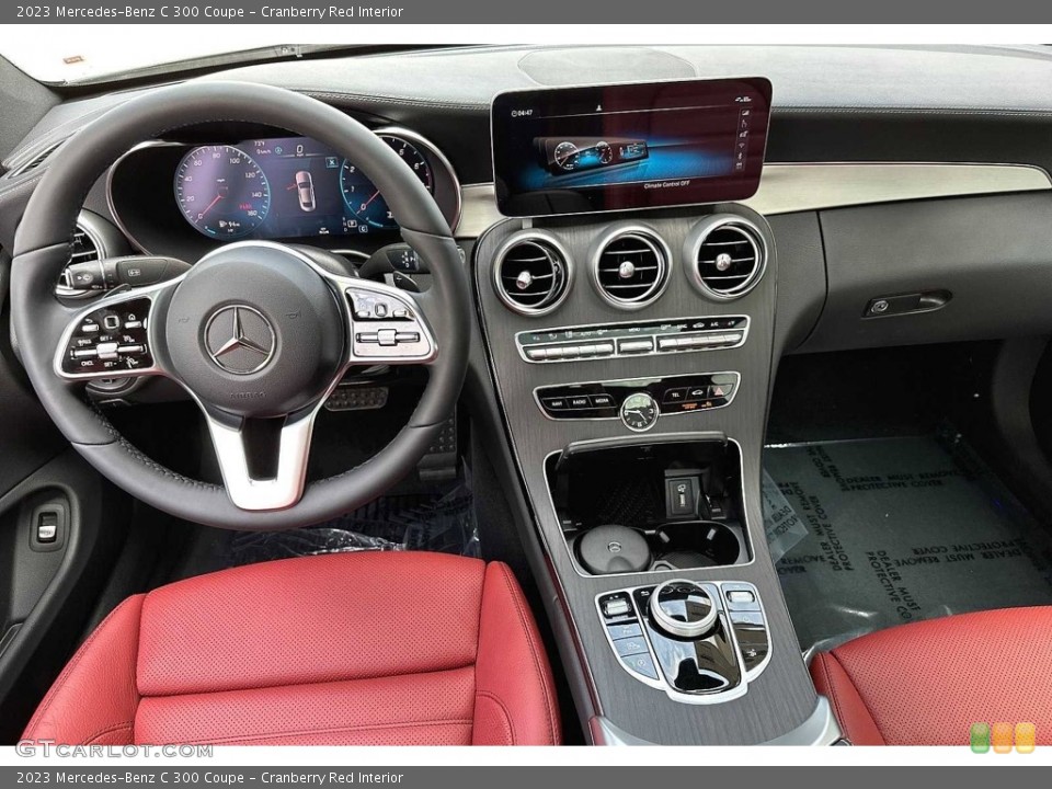 Cranberry Red Interior Dashboard for the 2023 Mercedes-Benz C 300 Coupe #146686968