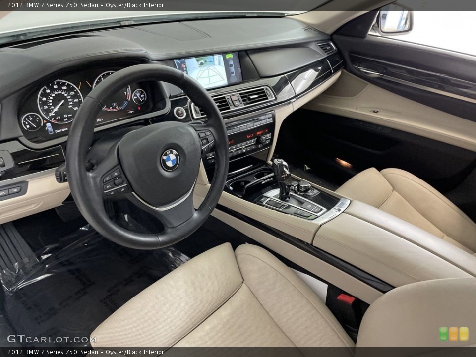 Oyster/Black Interior Photo for the 2012 BMW 7 Series 750i Sedan #146693183