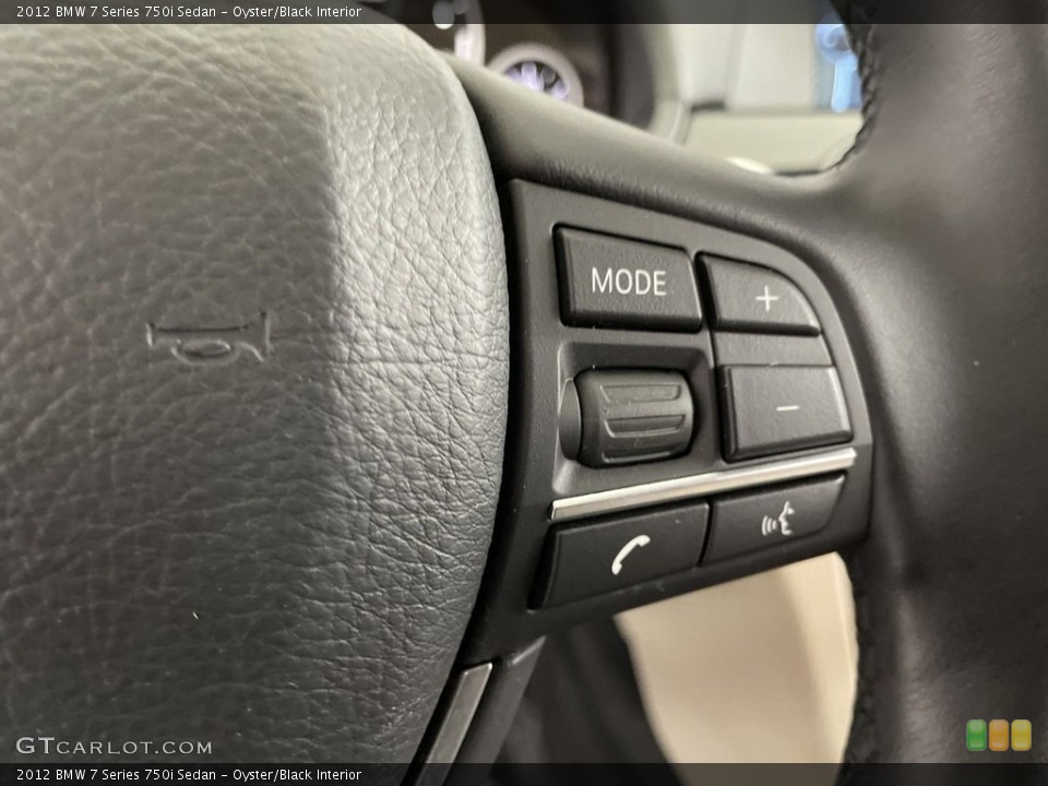 Oyster/Black Interior Steering Wheel for the 2012 BMW 7 Series 750i Sedan #146693273