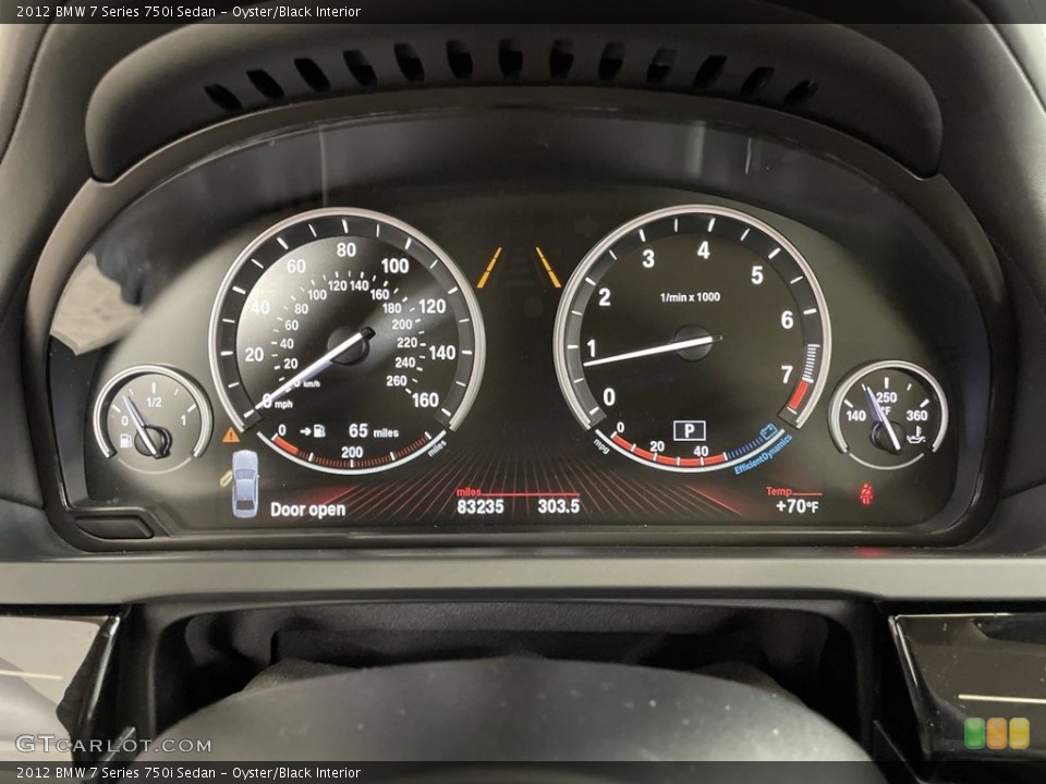 Oyster/Black Interior Gauges for the 2012 BMW 7 Series 750i Sedan #146693297