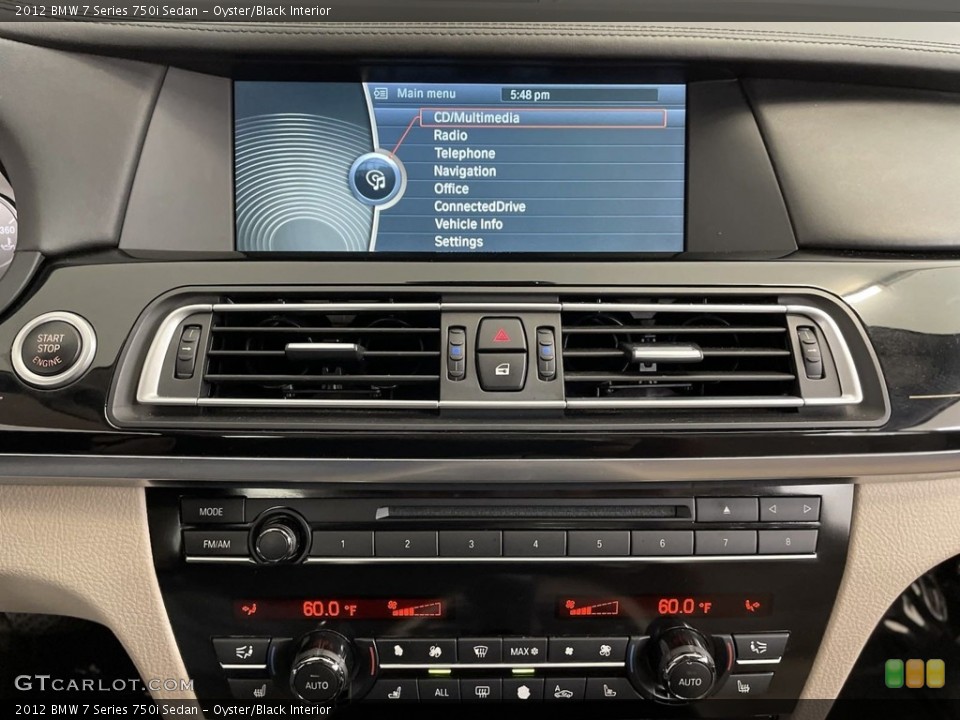 Oyster/Black Interior Controls for the 2012 BMW 7 Series 750i Sedan #146693345