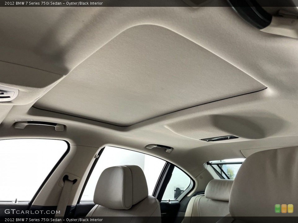 Oyster/Black Interior Sunroof for the 2012 BMW 7 Series 750i Sedan #146693555