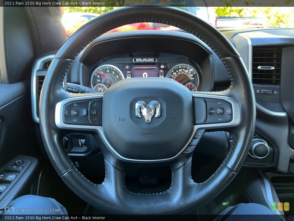 Black Interior Steering Wheel for the 2021 Ram 1500 Big Horn Crew Cab 4x4 #146694425