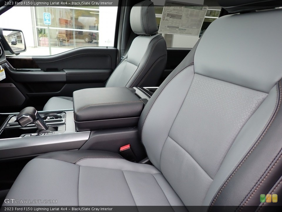 Black/Slate Gray Interior Front Seat for the 2023 Ford F150 Lightning Lariat 4x4 #146694452