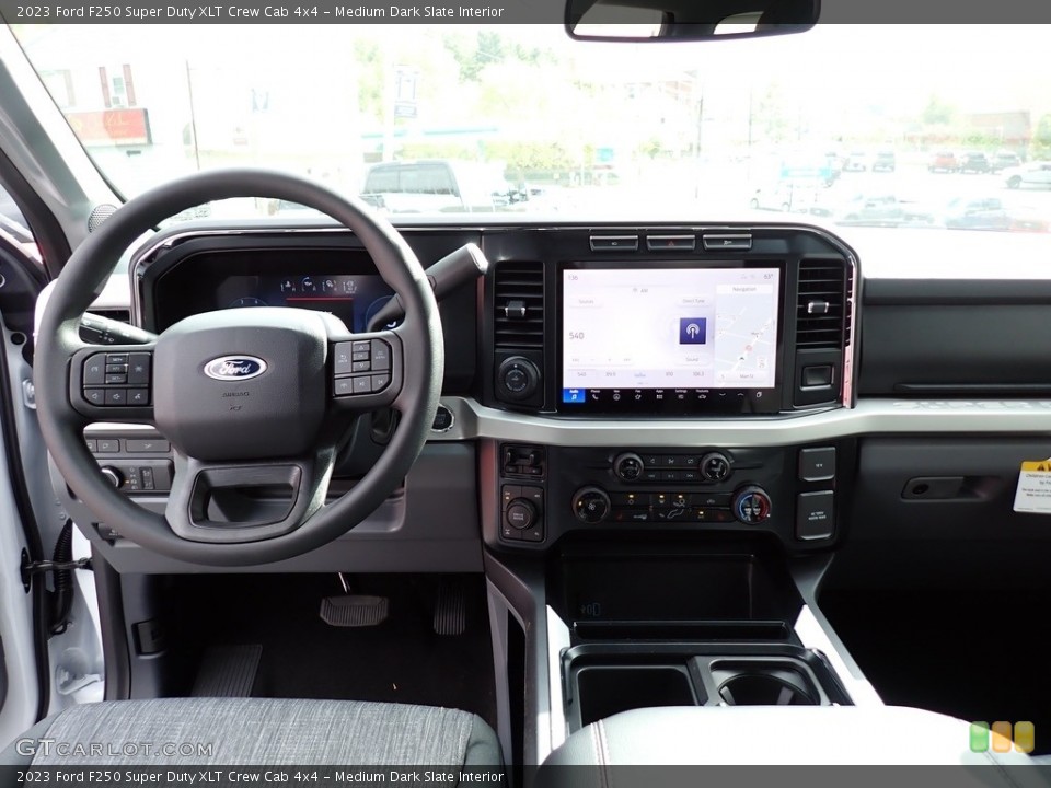 Medium Dark Slate Interior Dashboard for the 2023 Ford F250 Super Duty XLT Crew Cab 4x4 #146694947