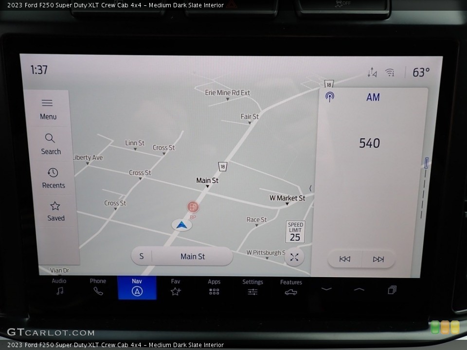 Medium Dark Slate Interior Navigation for the 2023 Ford F250 Super Duty XLT Crew Cab 4x4 #146695079