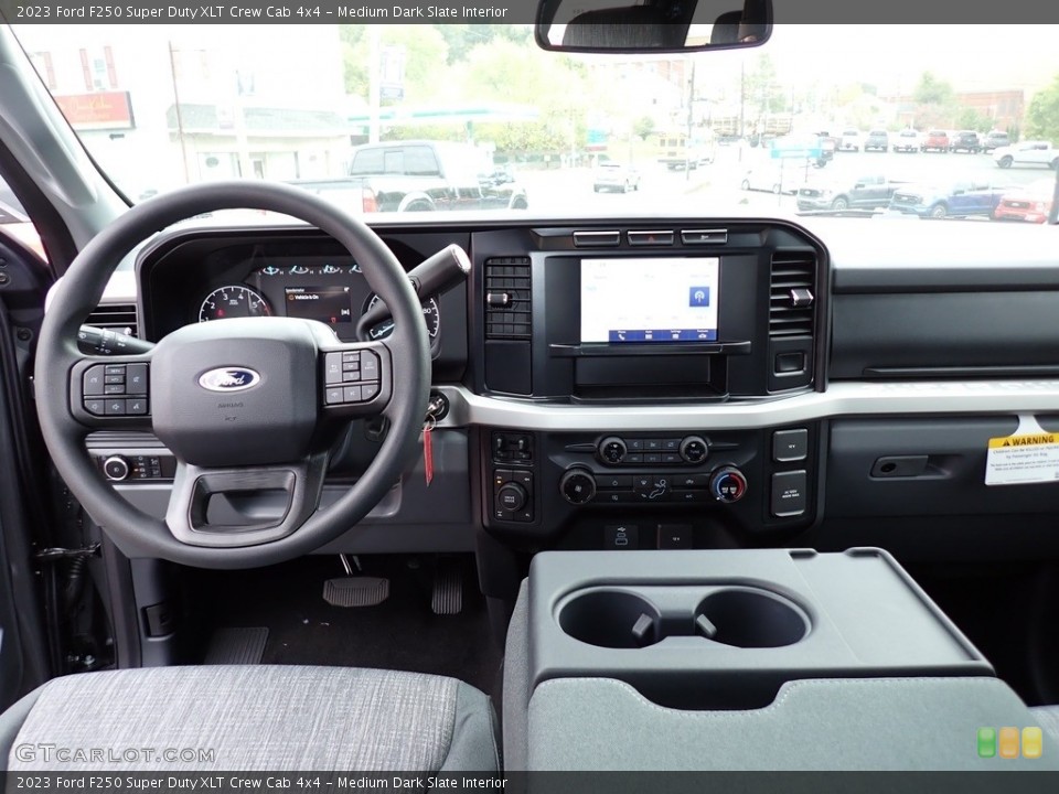 Medium Dark Slate Interior Dashboard for the 2023 Ford F250 Super Duty XLT Crew Cab 4x4 #146696081