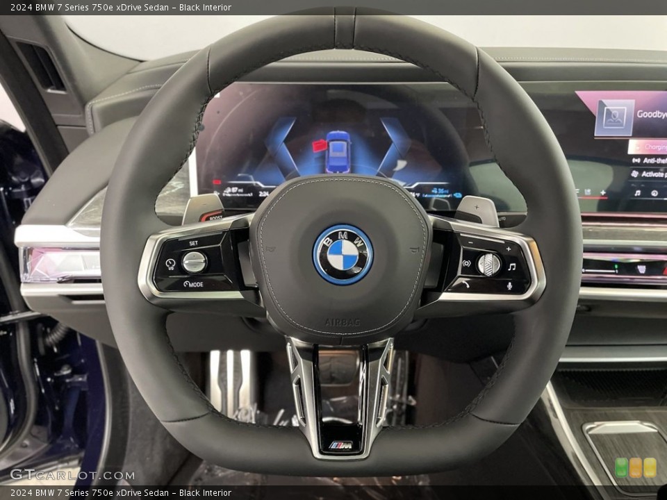 Black Interior Steering Wheel for the 2024 BMW 7 Series 750e xDrive Sedan #146697579