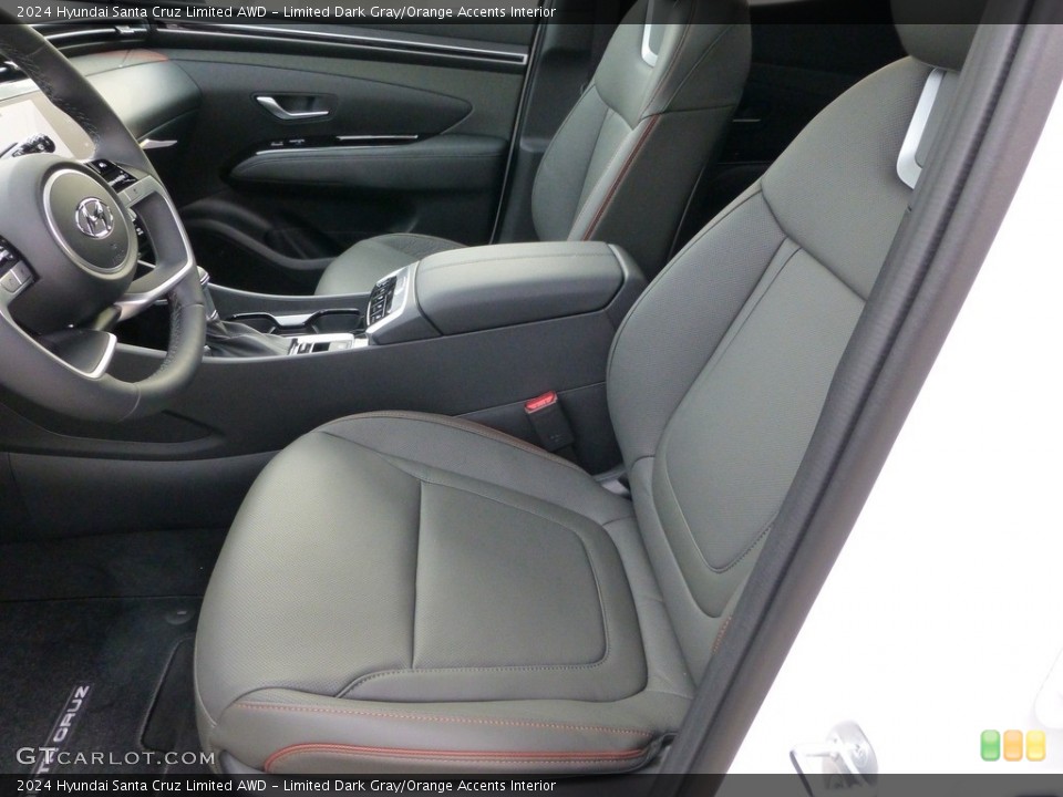 Limited Dark Gray/Orange Accents Interior Front Seat for the 2024 Hyundai Santa Cruz Limited AWD #146697786