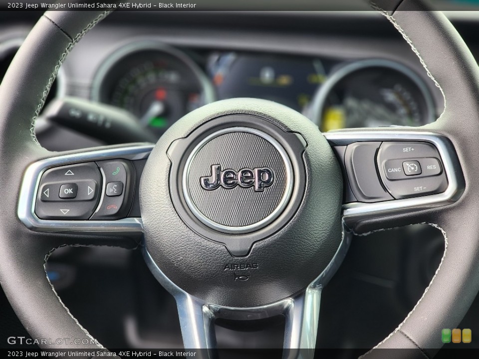 Black Interior Steering Wheel for the 2023 Jeep Wrangler Unlimited Sahara 4XE Hybrid #146698170