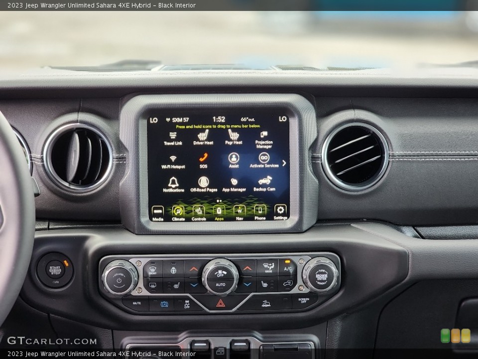 Black Interior Controls for the 2023 Jeep Wrangler Unlimited Sahara 4XE Hybrid #146698236