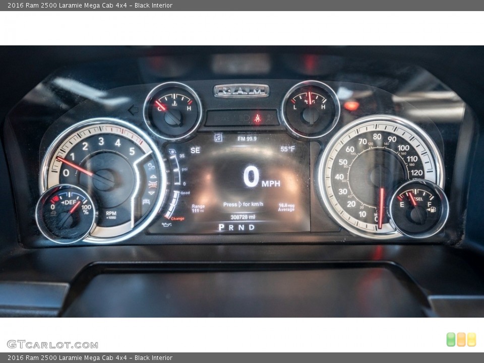 Black Interior Gauges for the 2016 Ram 2500 Laramie Mega Cab 4x4 #146698896