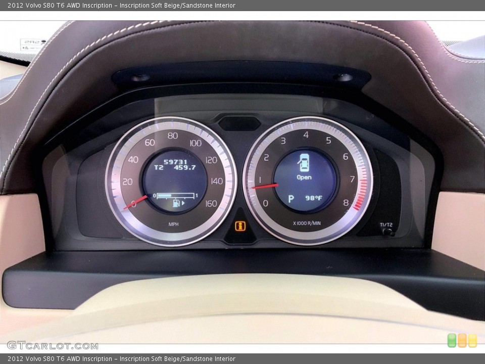 Inscription Soft Beige/Sandstone Interior Gauges for the 2012 Volvo S80 T6 AWD Inscription #146705009