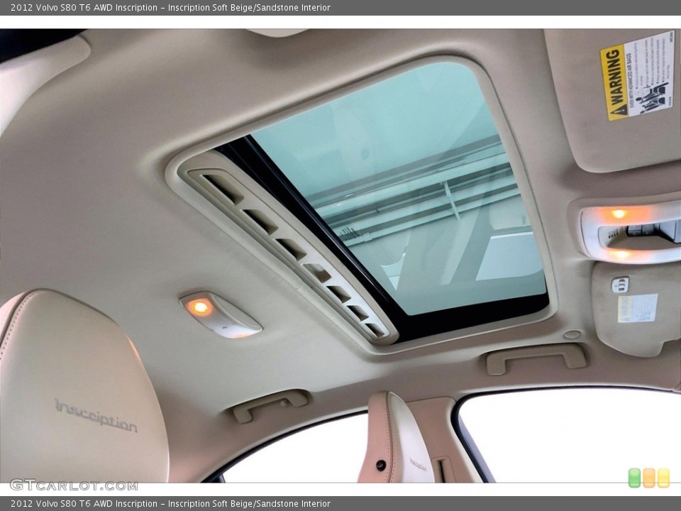 Inscription Soft Beige/Sandstone Interior Sunroof for the 2012 Volvo S80 T6 AWD Inscription #146705024