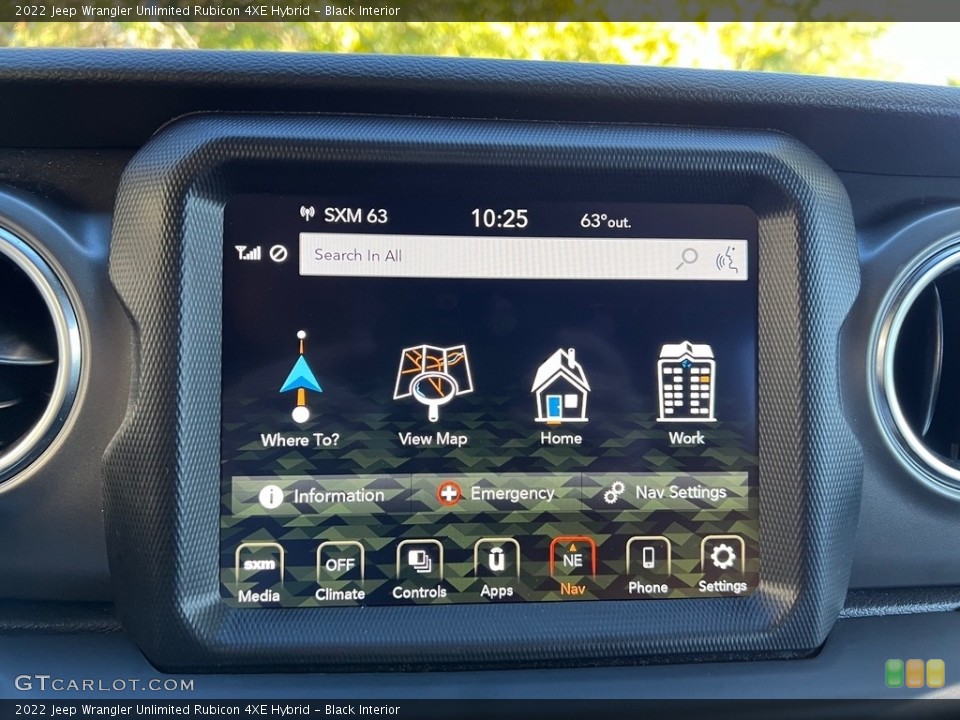 Black Interior Controls for the 2022 Jeep Wrangler Unlimited Rubicon 4XE Hybrid #146705859