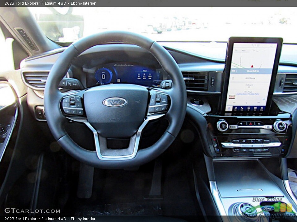 Ebony Interior Dashboard for the 2023 Ford Explorer Platinum 4WD #146706000