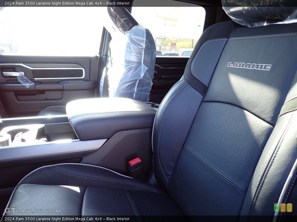 Black Interior Front Seat for the 2024 Ram 3500 Laramie Night Edition Mega Cab 4x4 #146707752