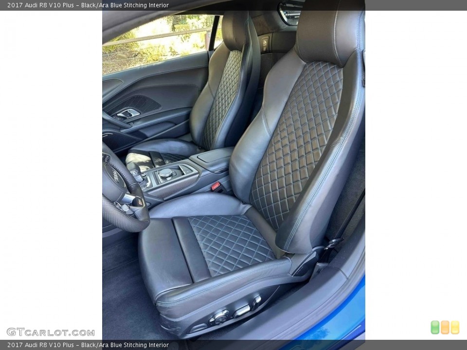 Black/Ara Blue Stitching Interior Front Seat for the 2017 Audi R8 V10 Plus #146709351
