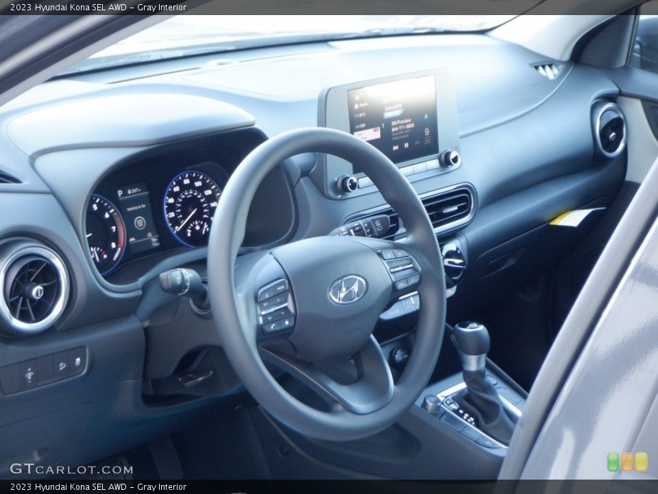 Gray Interior Dashboard for the 2023 Hyundai Kona SEL AWD #146710576