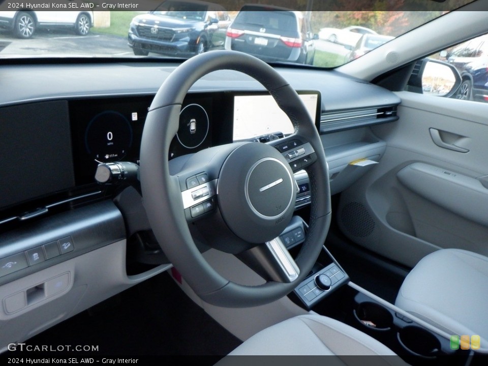 Gray Interior Dashboard for the 2024 Hyundai Kona SEL AWD #146711293