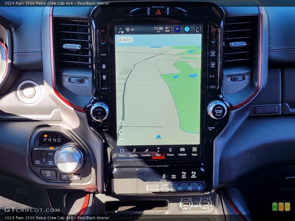Red/Black Interior Navigation for the 2024 Ram 1500 Rebel Crew Cab 4x4 #146711802