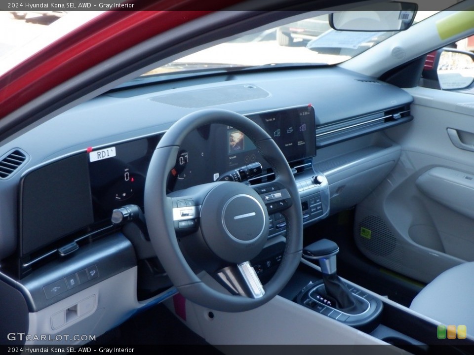 Gray Interior Dashboard for the 2024 Hyundai Kona SEL AWD #146711848