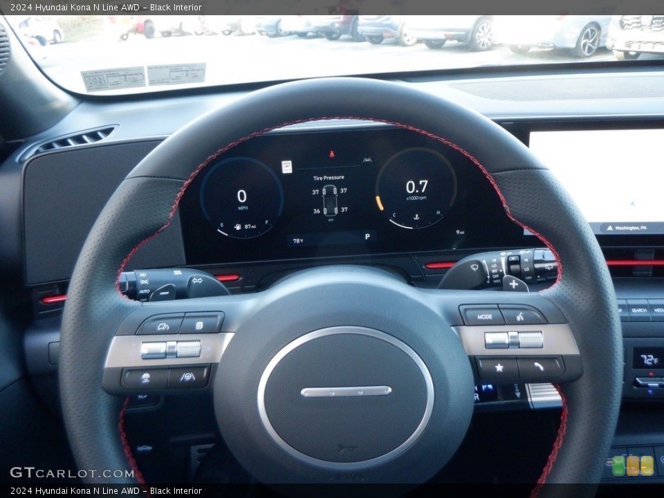 Black Interior Steering Wheel for the 2024 Hyundai Kona N Line AWD #146713453