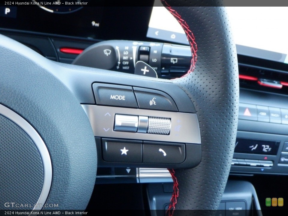 Black Interior Steering Wheel for the 2024 Hyundai Kona N Line AWD #146713516