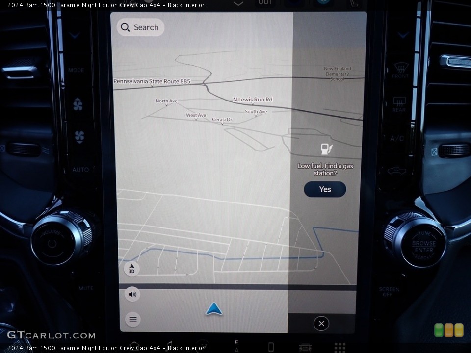 Black Interior Navigation for the 2024 Ram 1500 Laramie Night Edition Crew Cab 4x4 #146714083