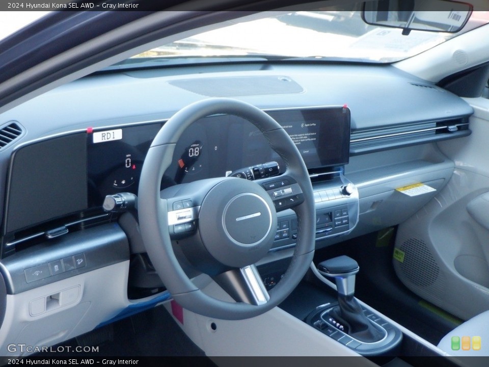Gray Interior Dashboard for the 2024 Hyundai Kona SEL AWD #146714443