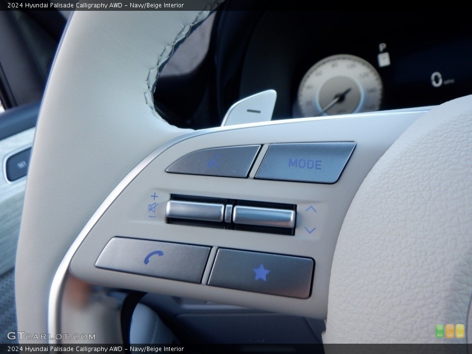 Navy/Beige Interior Steering Wheel for the 2024 Hyundai Palisade Calligraphy AWD #146716501