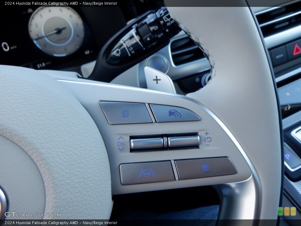 Navy/Beige Interior Steering Wheel for the 2024 Hyundai Palisade Calligraphy AWD #146716510