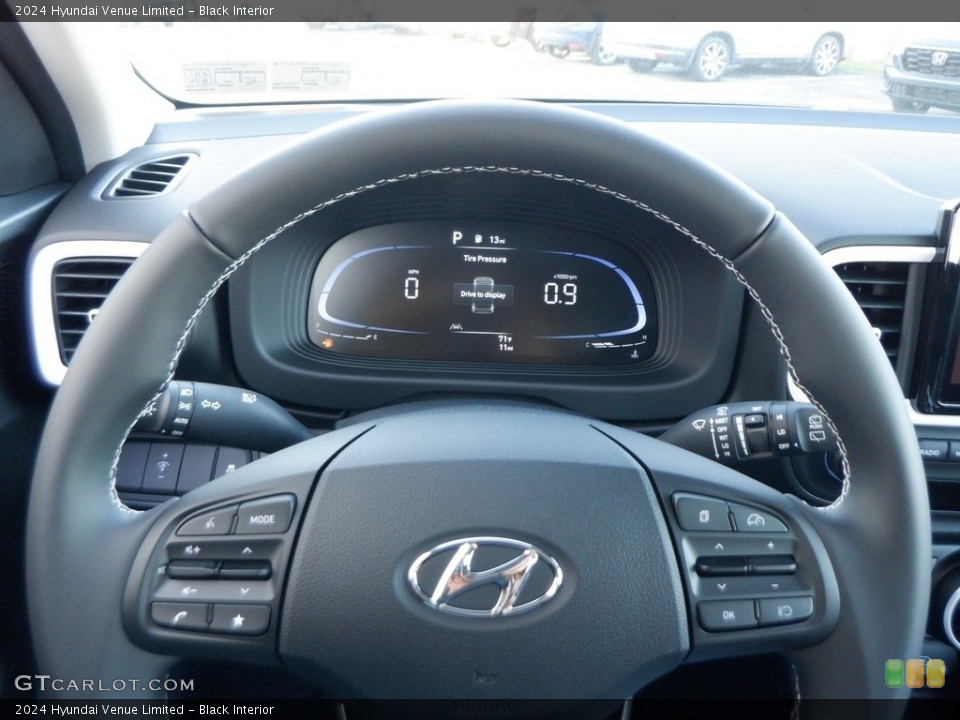 Black Interior Steering Wheel for the 2024 Hyundai Venue Limited #146716836