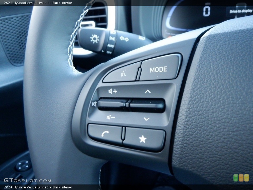 Black Interior Steering Wheel for the 2024 Hyundai Venue Limited #146716846