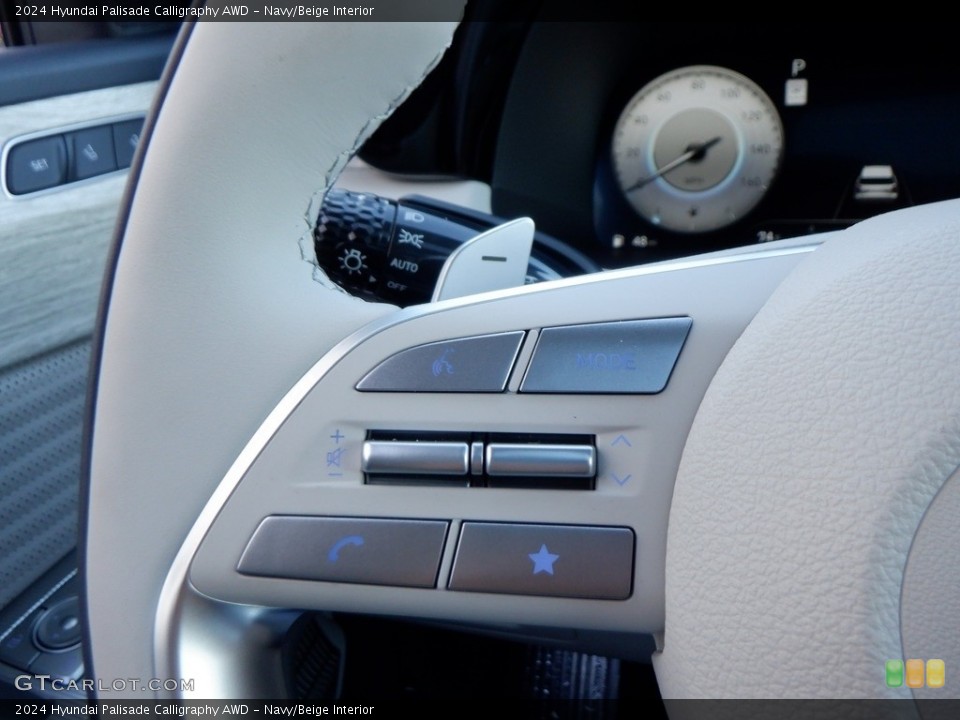 Navy/Beige Interior Steering Wheel for the 2024 Hyundai Palisade Calligraphy AWD #146716999