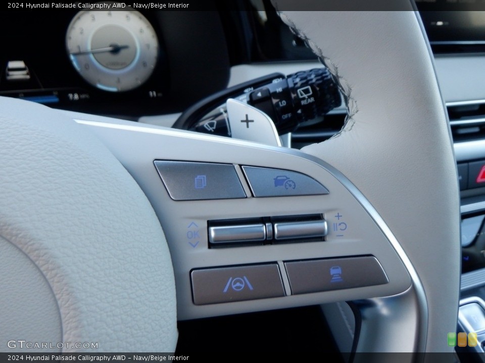 Navy/Beige Interior Steering Wheel for the 2024 Hyundai Palisade Calligraphy AWD #146717002