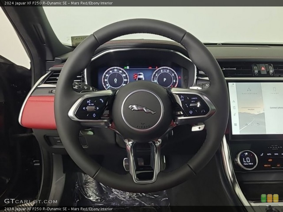 Mars Red/Ebony Interior Steering Wheel for the 2024 Jaguar XF P250 R-Dynamic SE #146718319