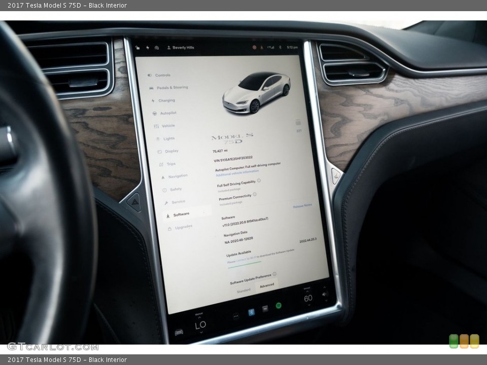 Black Interior Controls for the 2017 Tesla Model S 75D #146720658