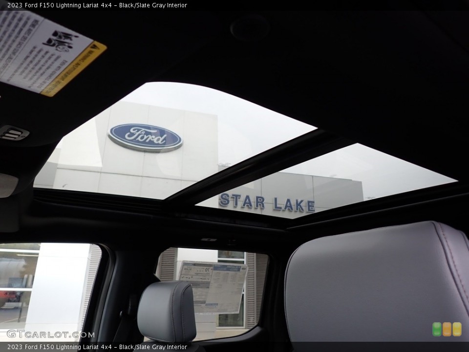 Black/Slate Gray Interior Sunroof for the 2023 Ford F150 Lightning Lariat 4x4 #146721102