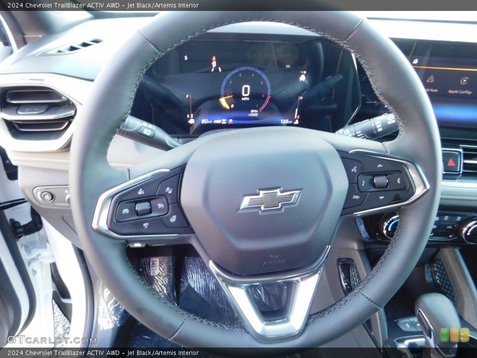 Jet Black/Artemis Interior Steering Wheel for the 2024 Chevrolet TrailBlazer ACTIV AWD #146721732