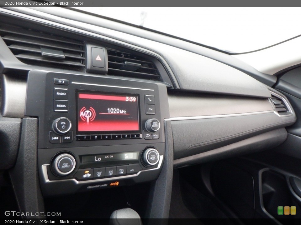 Black Interior Controls for the 2020 Honda Civic LX Sedan #146723631