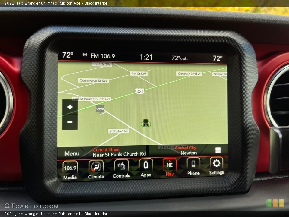 Black Interior Navigation for the 2021 Jeep Wrangler Unlimited Rubicon 4x4 #146724963
